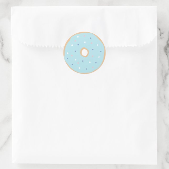 Sticker Rond Bleu beigne Anniversaire de fête Classic rond Stic (Sac)
