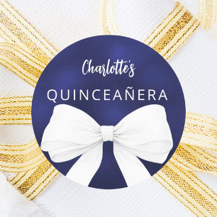 Sticker Rond Bleu bleu marine Quinceanera
