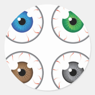 Sticker Rond Bleu bleu vert brun gris