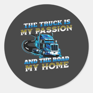 Sticker Rond Bleu Camion Speed Road Passion Home Conception du 