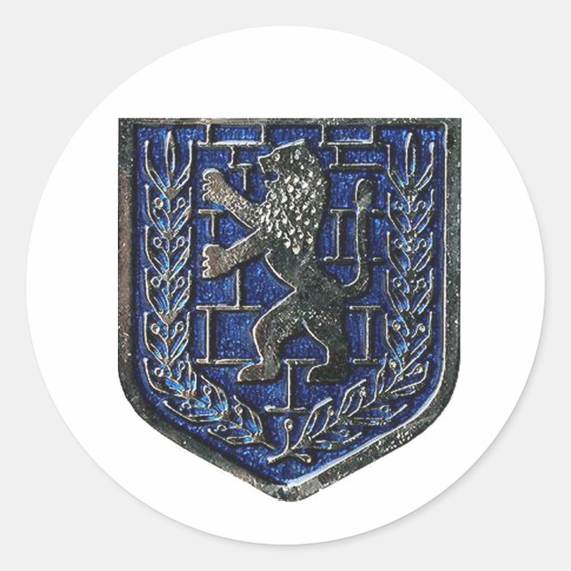 Sticker Rond Bleu crête de Jérusalem (Devant)