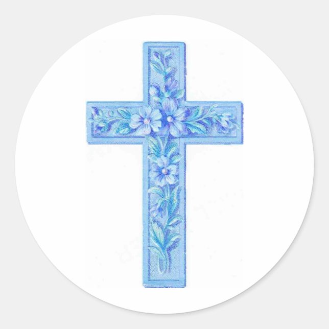 Sticker Rond bleu croisé (Devant)