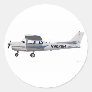 Sticker Rond Bleu de Cessna 172 Skyhawk