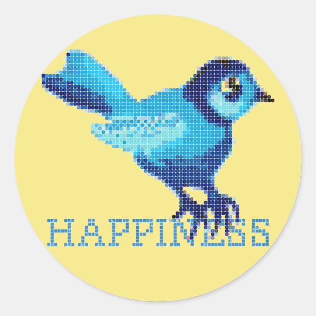 Sticker Rond Bleu du bonheur (Devant)