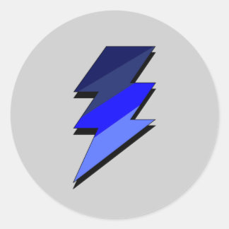 Sticker Rond Bleu éclair tonnerre