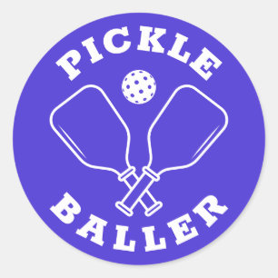 Sticker Rond Bleu électrique à la mode Pickle Baller