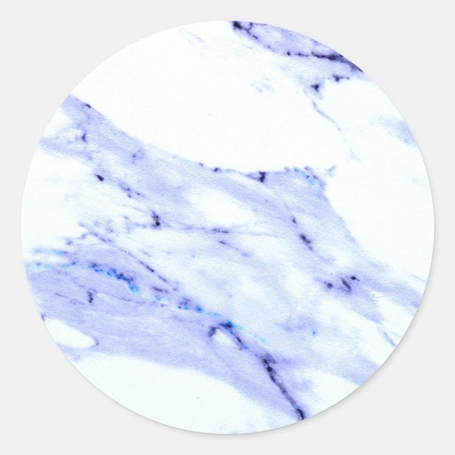 Sticker Rond Bleu et Marbre blanc (Devant)