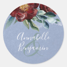 Bleu et Mariage rouge bordeaux
