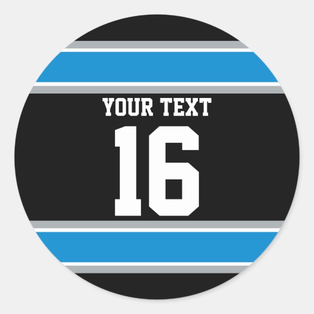 Sticker Rond Bleu et Noir personnalisé (Devant)