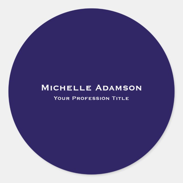 Sticker Rond Bleu foncé Professionnel Plat moderne (Devant)