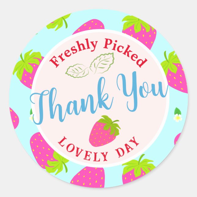 Sticker Rond Bleu fraise (Devant)