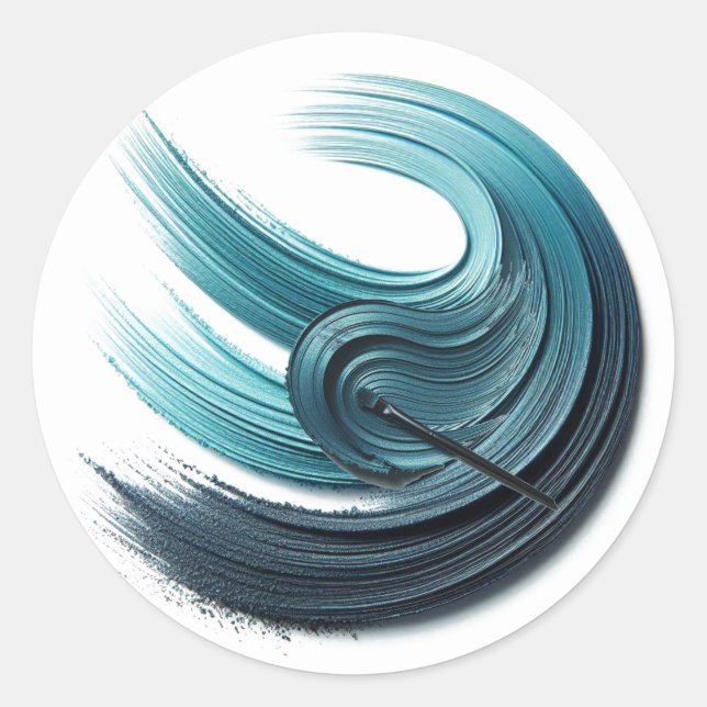 Sticker Rond Bleu Glam Ombre oculaire océanique (Devant)