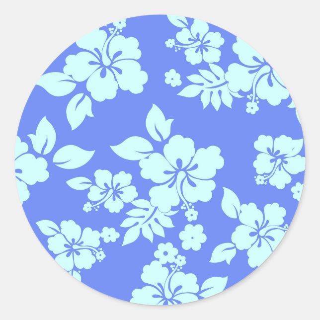 Sticker Rond Bleu hawaïen (Devant)