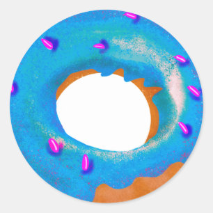 Sticker Rond Bleu jolie collant mural de beignes