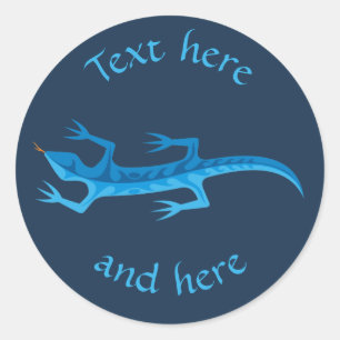 Sticker Rond Bleu Lizard