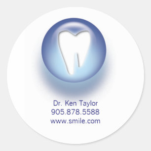 Sticker Rond Bleu - Logo dentiste / dentiste