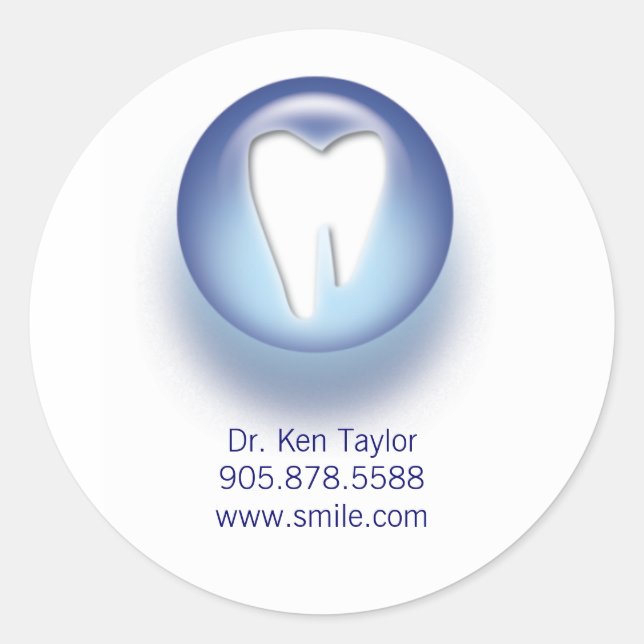 Sticker Rond Bleu - Logo dentiste / dentiste (Devant)