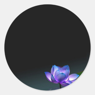 Sticker Rond BLEU LOTUS SICKERS, personnalisez-le