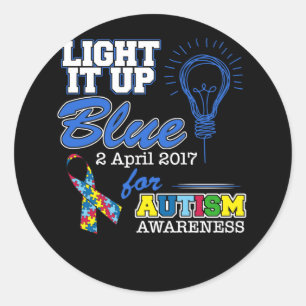 Sticker Rond Bleu Lumière Pour Sensibilisation sur l'autisme A