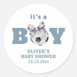 Sticker Rond Bleu marine Moderne Arc Football Sport Garçon Baby