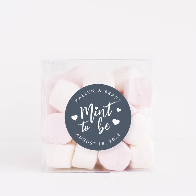 Sticker Rond Bleu Marine | Monnaie à être personnalisée mariage (Créateur téléchargé)