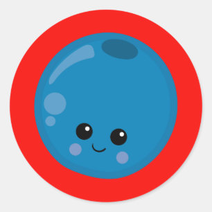 Sticker Rond Bleu mou sur Arrière - plan rouge
