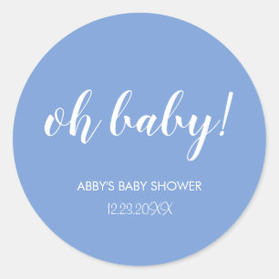 Sticker Rond Bleu Oh Baby shower bébé