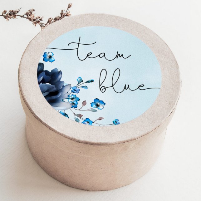 Sticker Rond Bleu ou rose floral genre révéler l'équipe bleu (Créateur téléchargé)