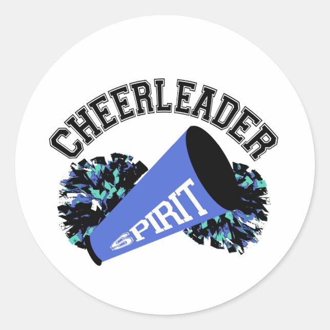 Sticker Rond Bleu pom-pom girl (Devant)