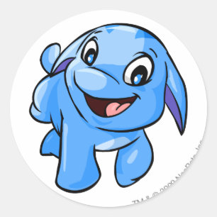 Sticker Rond Bleu Poogle