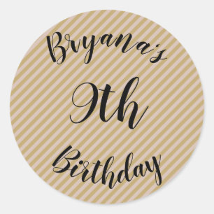 Sticker Rond Bleu rose beige et or clair Partie