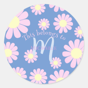 Sticker Rond Bleu rose pâle