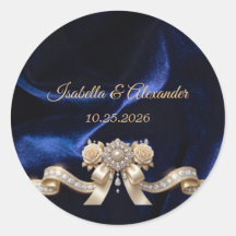 Bleu Royal Couronne Perle Élégant Luxe