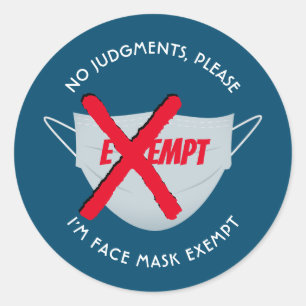 Sticker Rond Bleu sarcelle   MASQUE DE VISAGE EXONÉRÉE