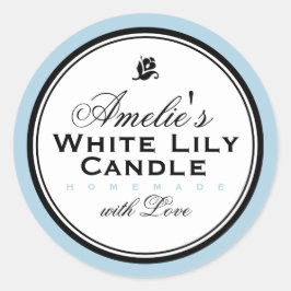 STICKER ROND BLEU | SAVON PERSONNALISÉ ET BÂTIMENT À BOUGIES