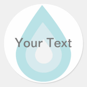 Sticker Rond Bleu simple goutte à eau