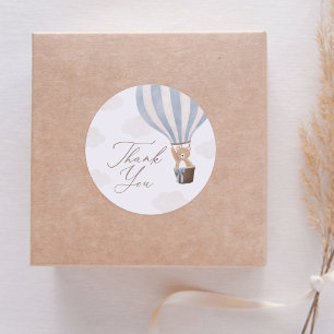 Sticker Rond Bleu Teddy Bear Baby shower à air chaud