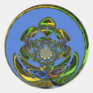 Sticker Rond Bleu traditionnel