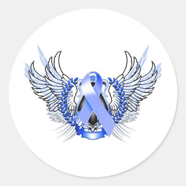 Sticker Rond Bleu tribal de sensibilisation (Devant)