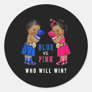 Sticker Rond Bleu Vs Pink Ethnic Boxie Babies Genre Révélation