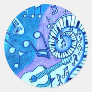 Sticker Rond Bleus