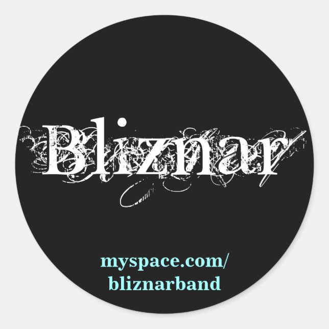 Sticker Rond Bliznar, myspace.com/bliznarband (Devant)