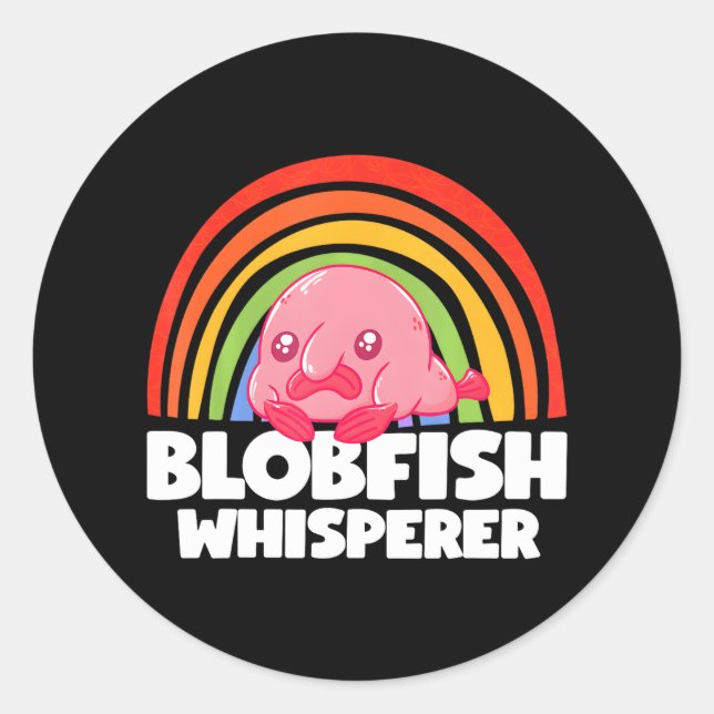 Sticker Rond Blobfish Whisperer Bhall Mélange Amoureux des anim (Devant)