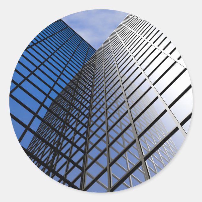 Sticker Rond Bloc de bureau reflet (Devant)