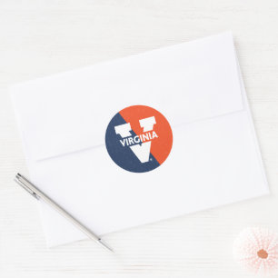 Sticker Rond Bloc de couleur Virginia Cavaliers