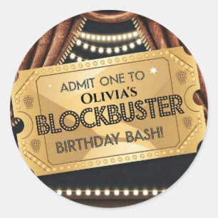 Sticker Rond Blockbuster Movie Thème Anniversaire Conception