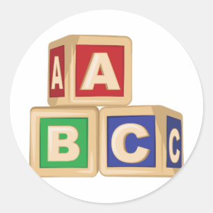 Sticker Rond Blocs ABC