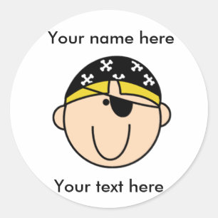 Sticker Rond Blond Pirate Boy customisé