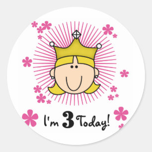 Sticker Rond Blond Princess 3e Anniversaire Tshirts & cadeaux