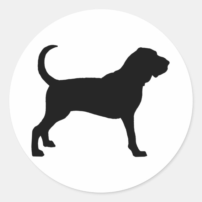 Sticker Rond Bloodhound (noir) (Devant)